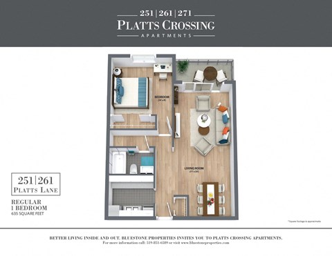 1B_Regular Floor Plan at Platts Crossing, London, N6H 4P4